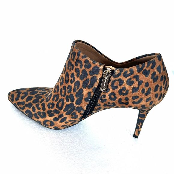 Jessica Simpson Leopard Print Stiletto Heels Zip Pointed Toe Ankle Bootie 9M NEW - Picture 10 of 14